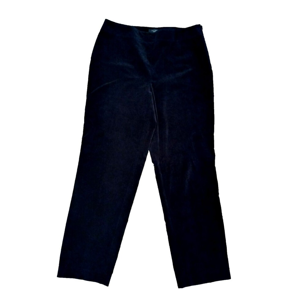 Talbots Black Velvet Cotton Pants Women's size 10/Petite Classic Side Zip